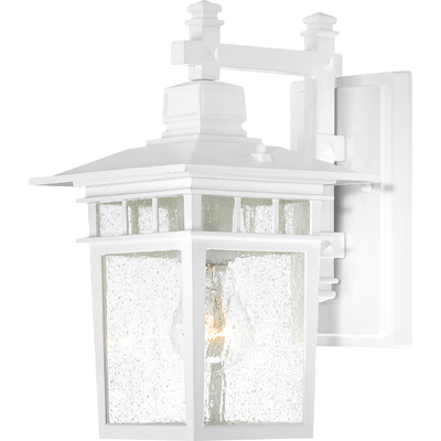 Nuvo Lighting 60/4951  Cove Neck - 1 Light - 12" Outdoor Lantern with Clear Seed Glass in White Finish